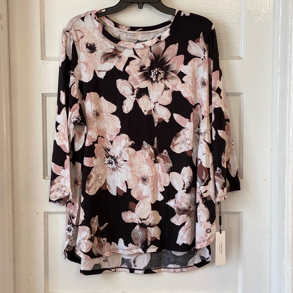 Calvin Klein Performance Floral Top Size 2X NWT